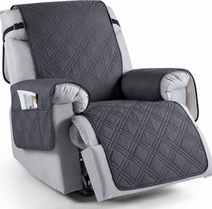 Recliner Chair Cover with Microfiber Surface and Silicone Grip, Machine Washable