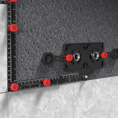 Folding Ruler with Hinged Aluminum Sections and Marked Increments for Tile Work