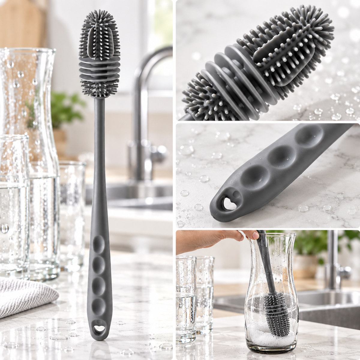 Silicone Brush Cleaning Long Handle Kitchen Tool