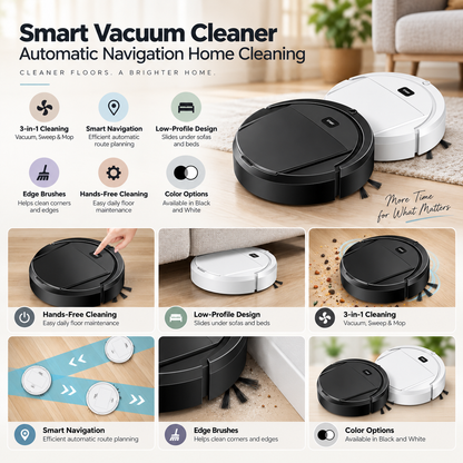 Smart Vacuum Cleaner Automatic Navigation Home Cleaning