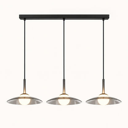 Smoky Glass LED Pendant Light Dimmable Dome Modern