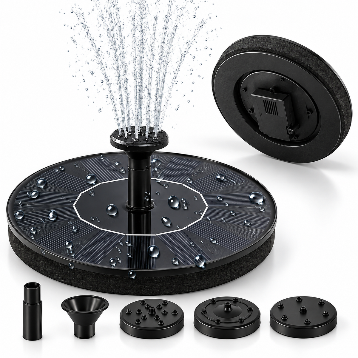 Solar Powered Bird Bath Fountain Outdoor Water Feature