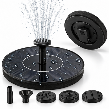 Solar Powered Bird Bath Fountain Outdoor Water Feature