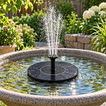 Solar Powered Bird Bath Fountain Outdoor Water Feature