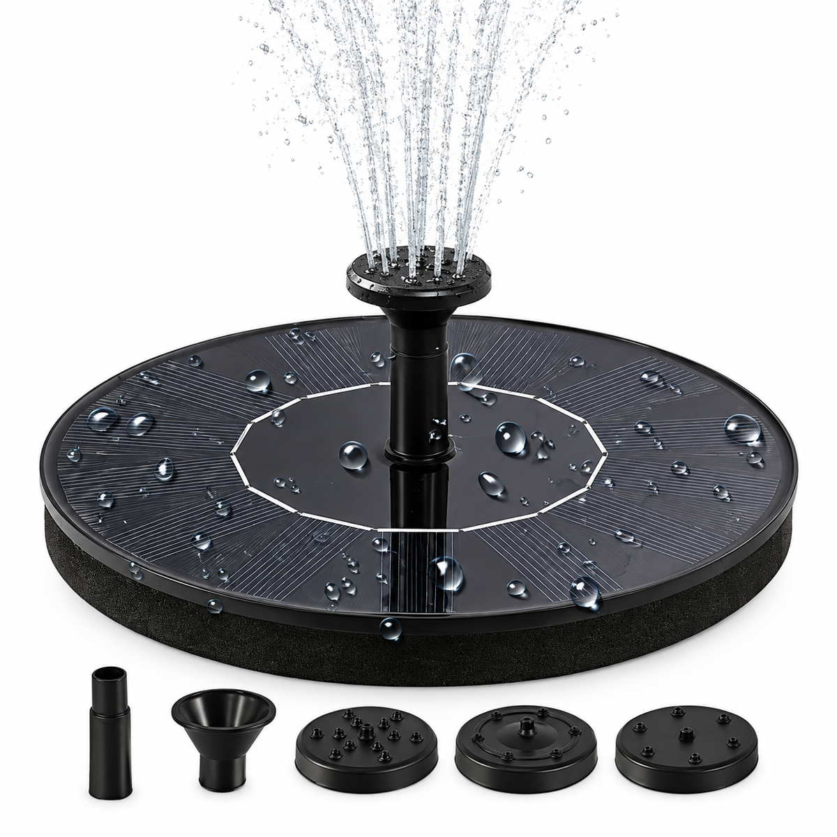 Solar Powered Bird Bath Fountain Outdoor Water Feature