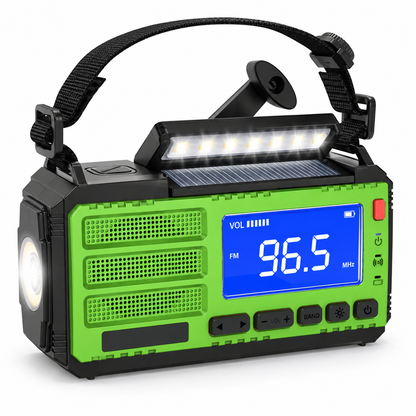 Solar Powered Emergency Radio Hand Crank Portable LED Alarm