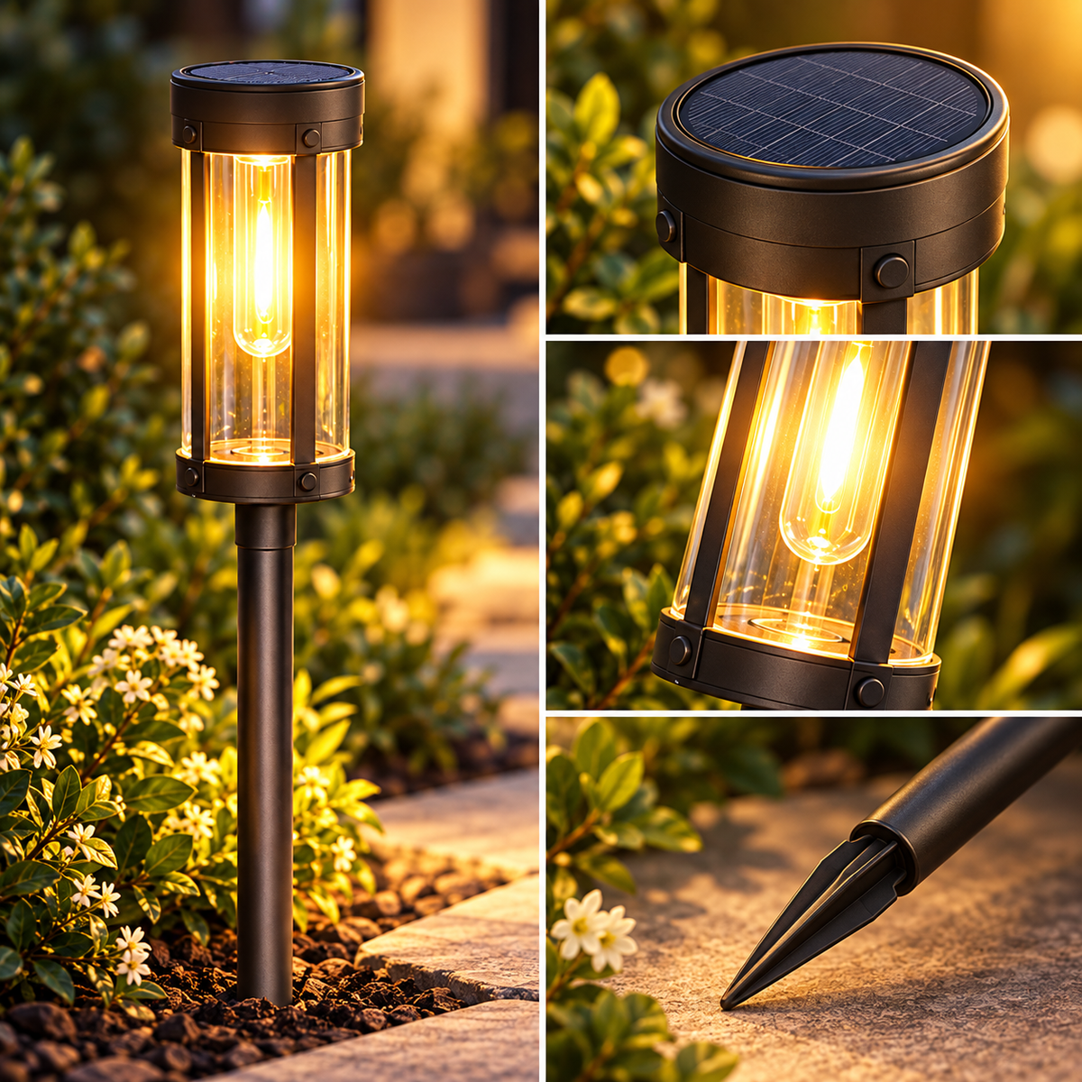 Solar Powered Light Outdoor Torch Garden Lighting Setup