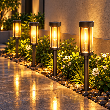 Solar Powered Light Outdoor Torch Garden Lighting Setup