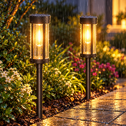 Solar Powered Light Outdoor Torch Garden Lighting Setup