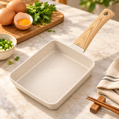 Tamagoyaki Pan Omelette Skillet Nonstick Rectangular Lid