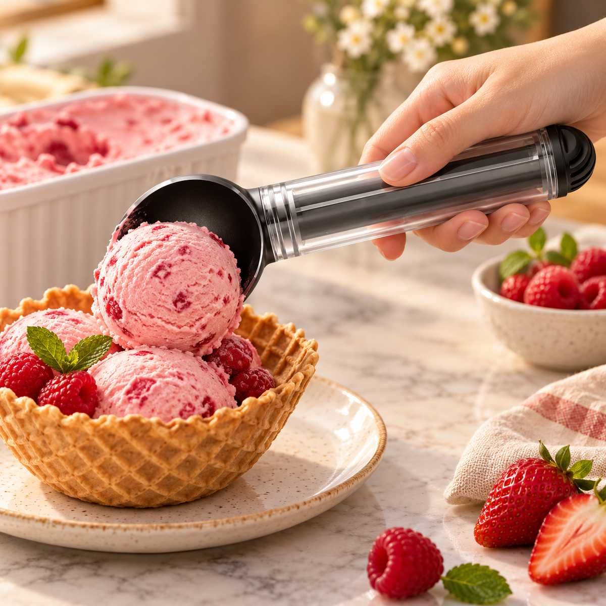 Thermal Non Stick Ice Cream Scooper Ergonomic Handle
