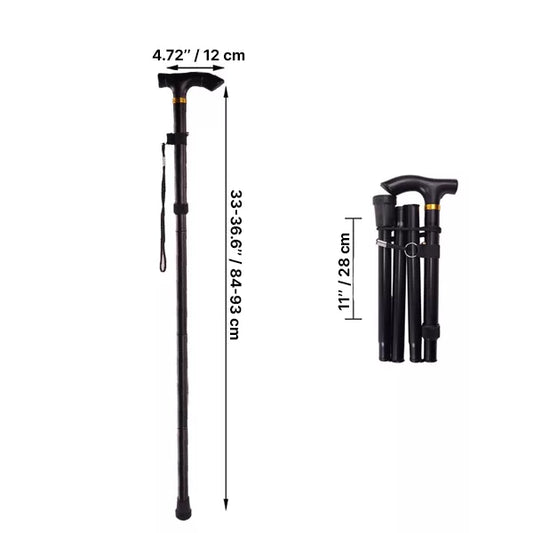 Telescopic Walking Stick with Ergonomic Grip and Non-Slip Rubber Tip, Foldable Design