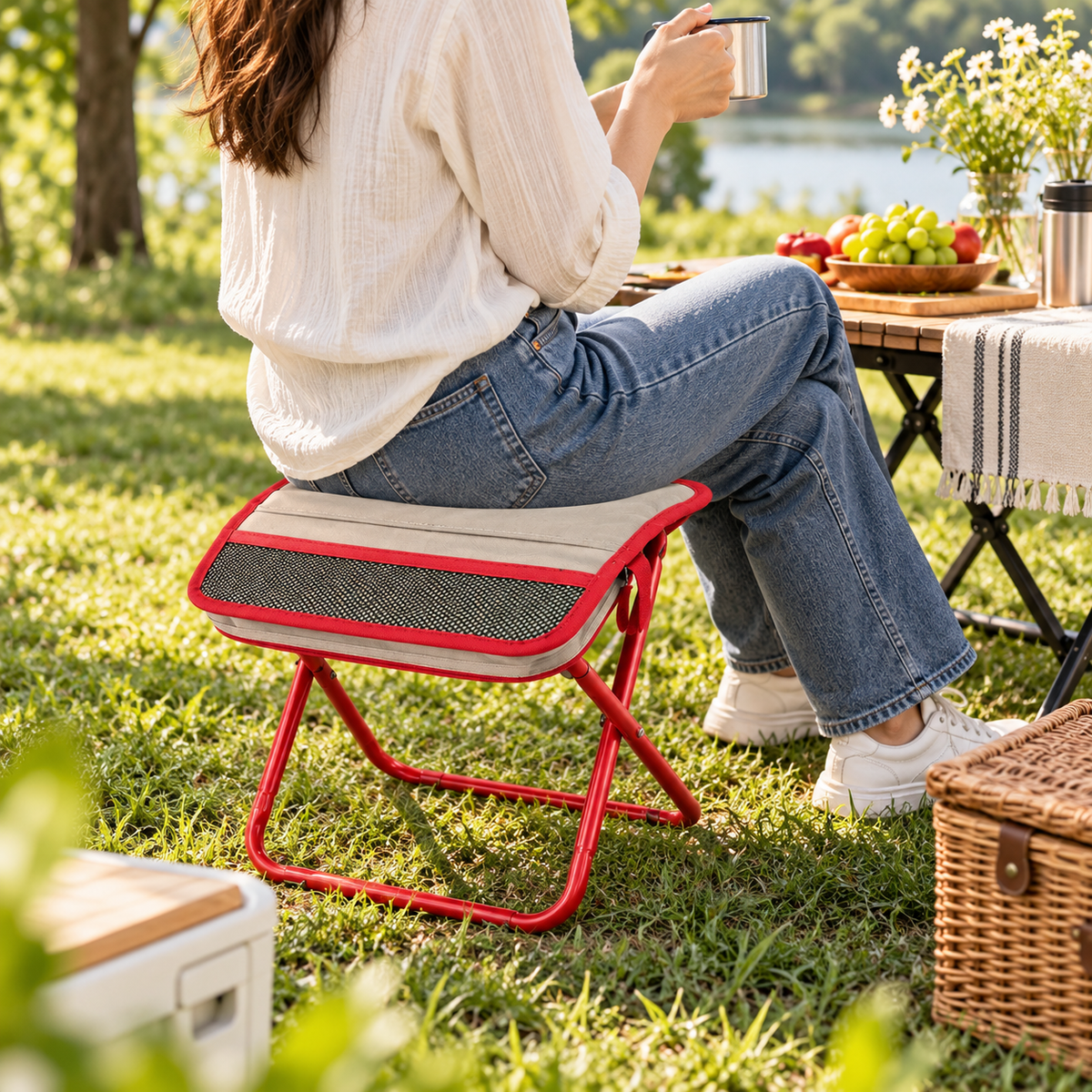 Ultralight Folding Stool Lightweight Camp Seat Portable
