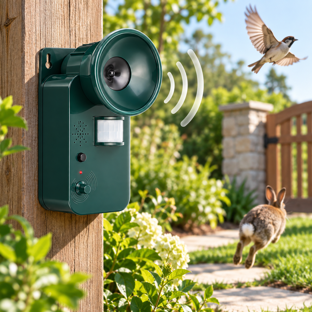 Ultrasonic Animal Repeller Motion Sensor Cordless Outdoor