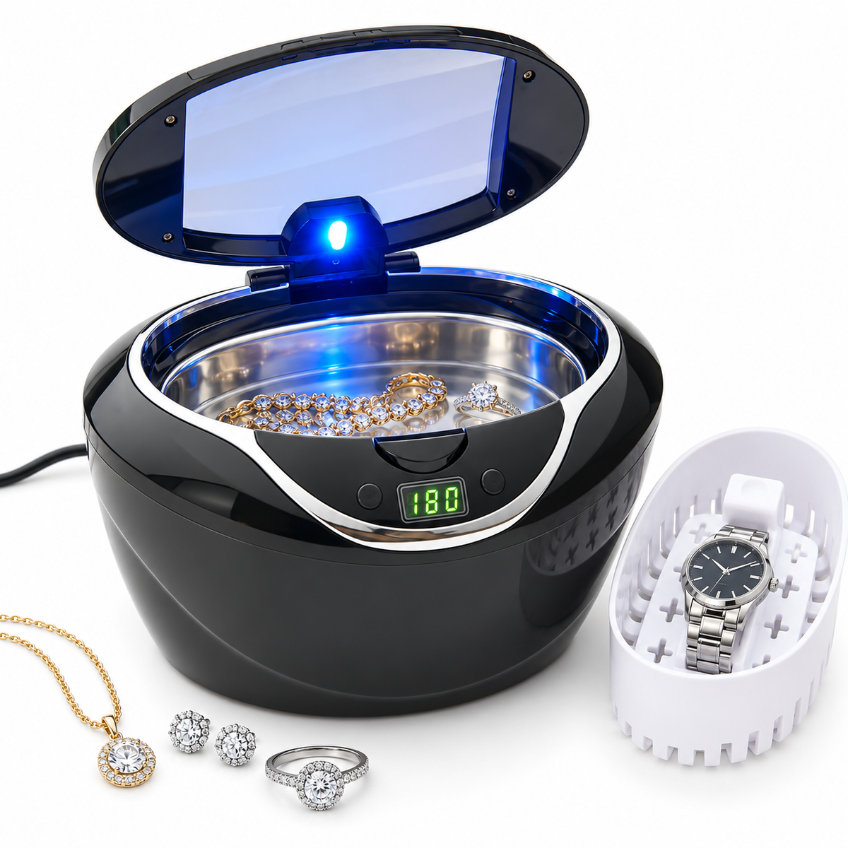 Ultrasonic Jewelry Cleaner Professional Digital Timer