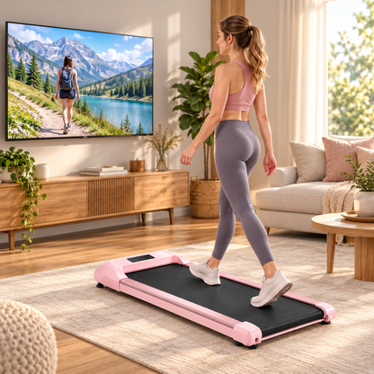 Under Desk Treadmill Standing Desk Wheels Portable Foldable