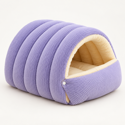 Warm Plush Pet Bed Cave Cozy Enclosed Warmth Core