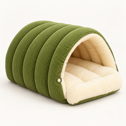 Warm Plush Pet Bed Cave Cozy Enclosed Warmth Core