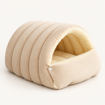 Warm Plush Pet Bed Cave Cozy Enclosed Warmth Core