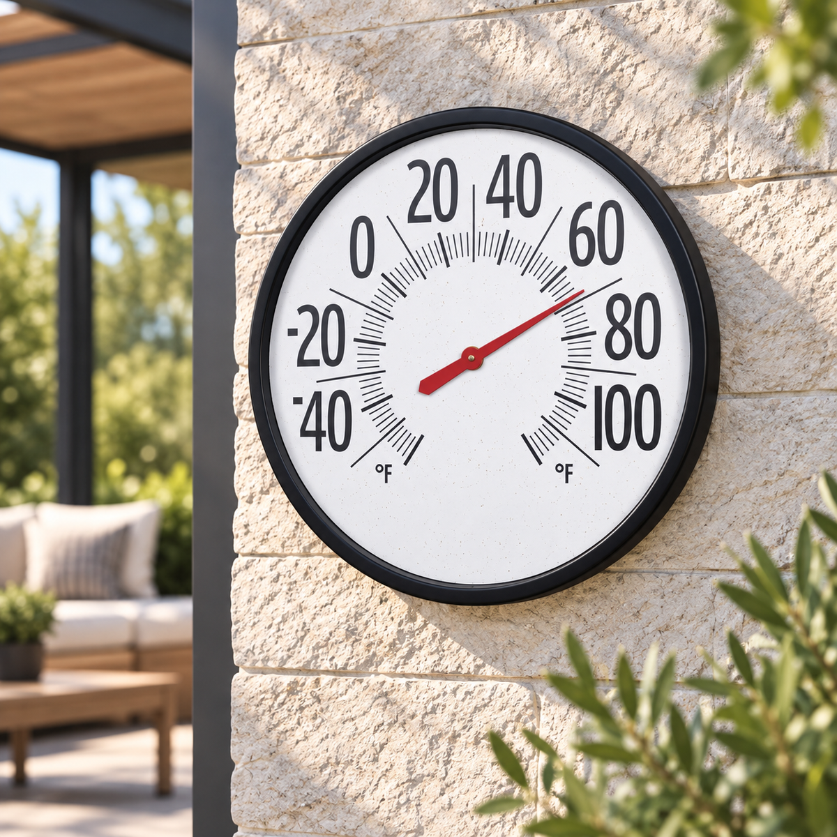 Weatherproof Outdoor Thermometer Large Dial Wall Mount