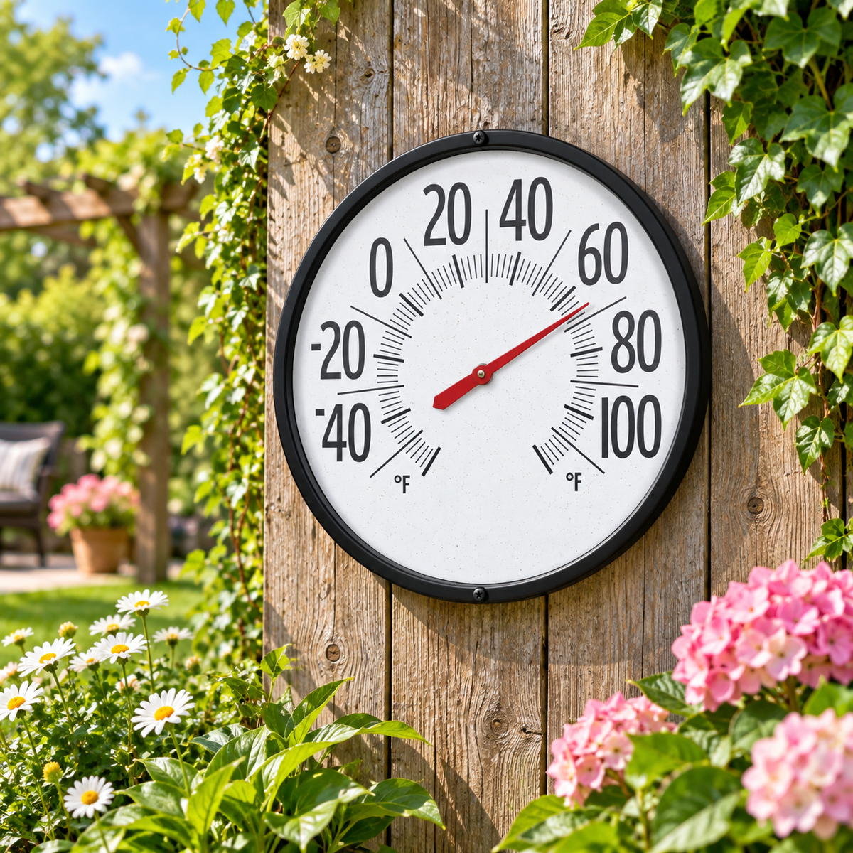 Weatherproof Outdoor Thermometer Large Dial Wall Mount
