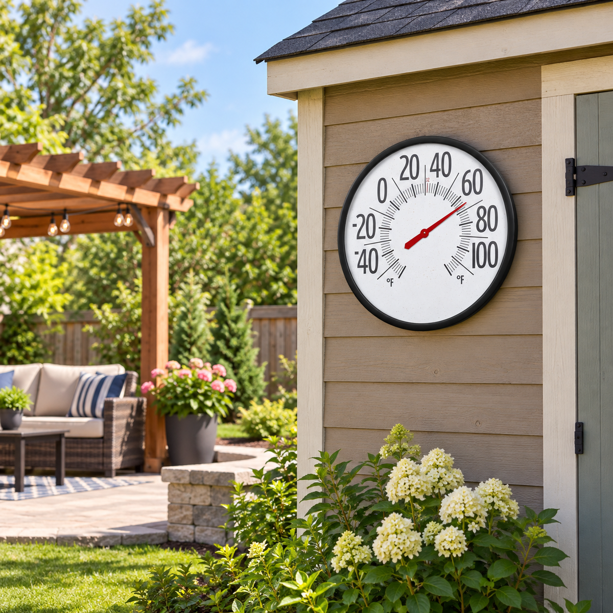 Weatherproof Outdoor Thermometer Large Dial Wall Mount