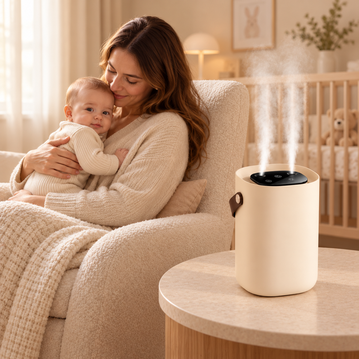Whisper Quiet Baby Humidifier Portable Compact Nursery
