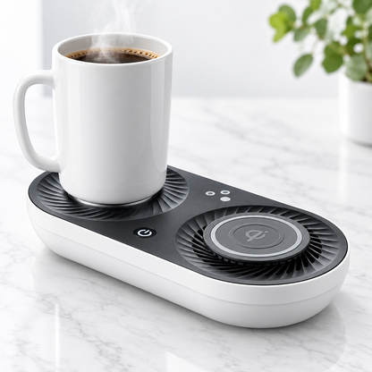 Wireless Charging Beverage Warmer Cooler Round LED