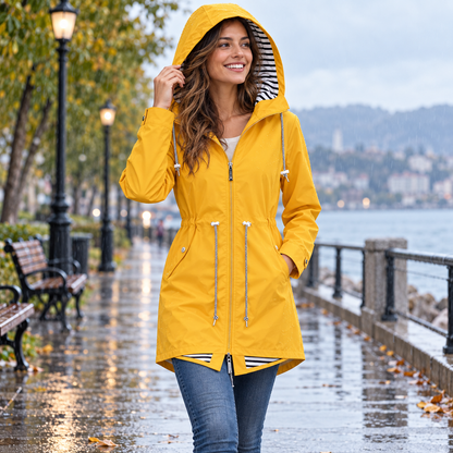 Women's Adjustable Hood Rain Jacket | Rain Protection