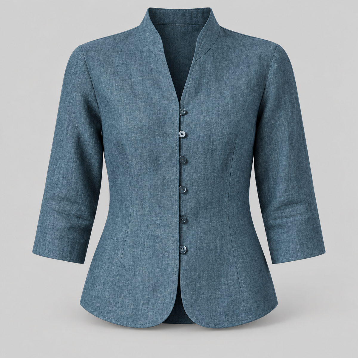 Women's Stand-Collar Blouse Three-Quarter Sleeve | Versatile Blouse