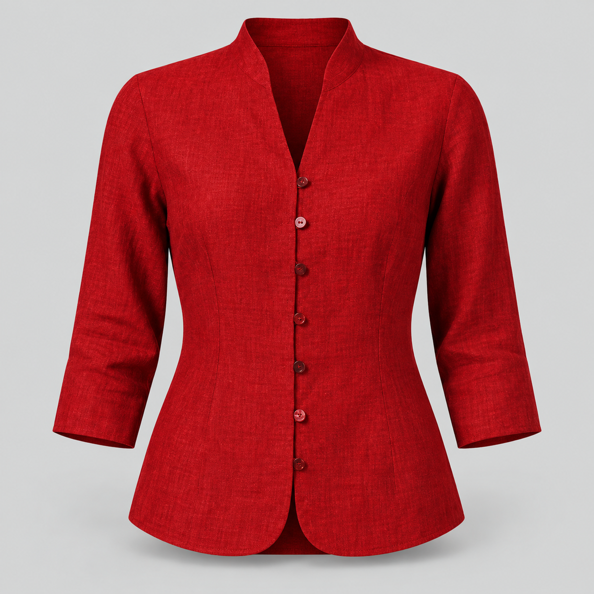 Women's Stand-Collar Blouse Three-Quarter Sleeve | Versatile Blouse
