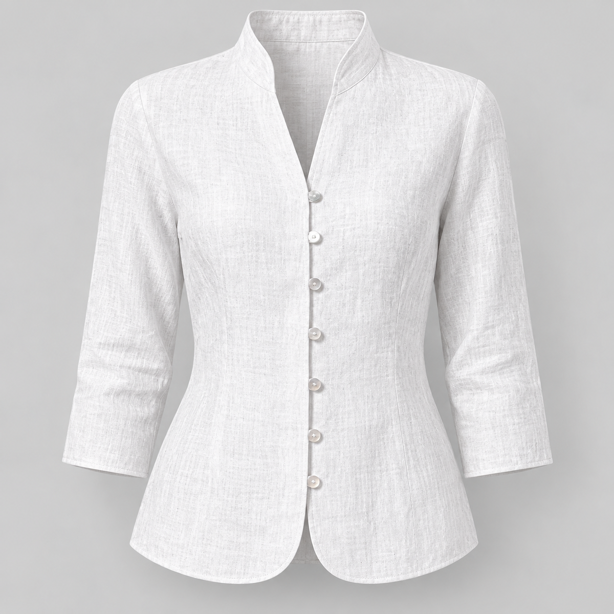 Women's Stand-Collar Blouse Three-Quarter Sleeve | Versatile Blouse