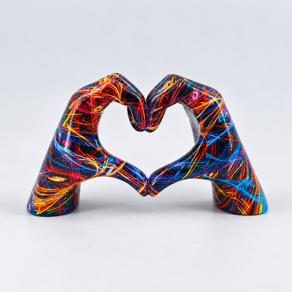 Wooden Decorative Figure Handcrafted Figurine Heart Shape
