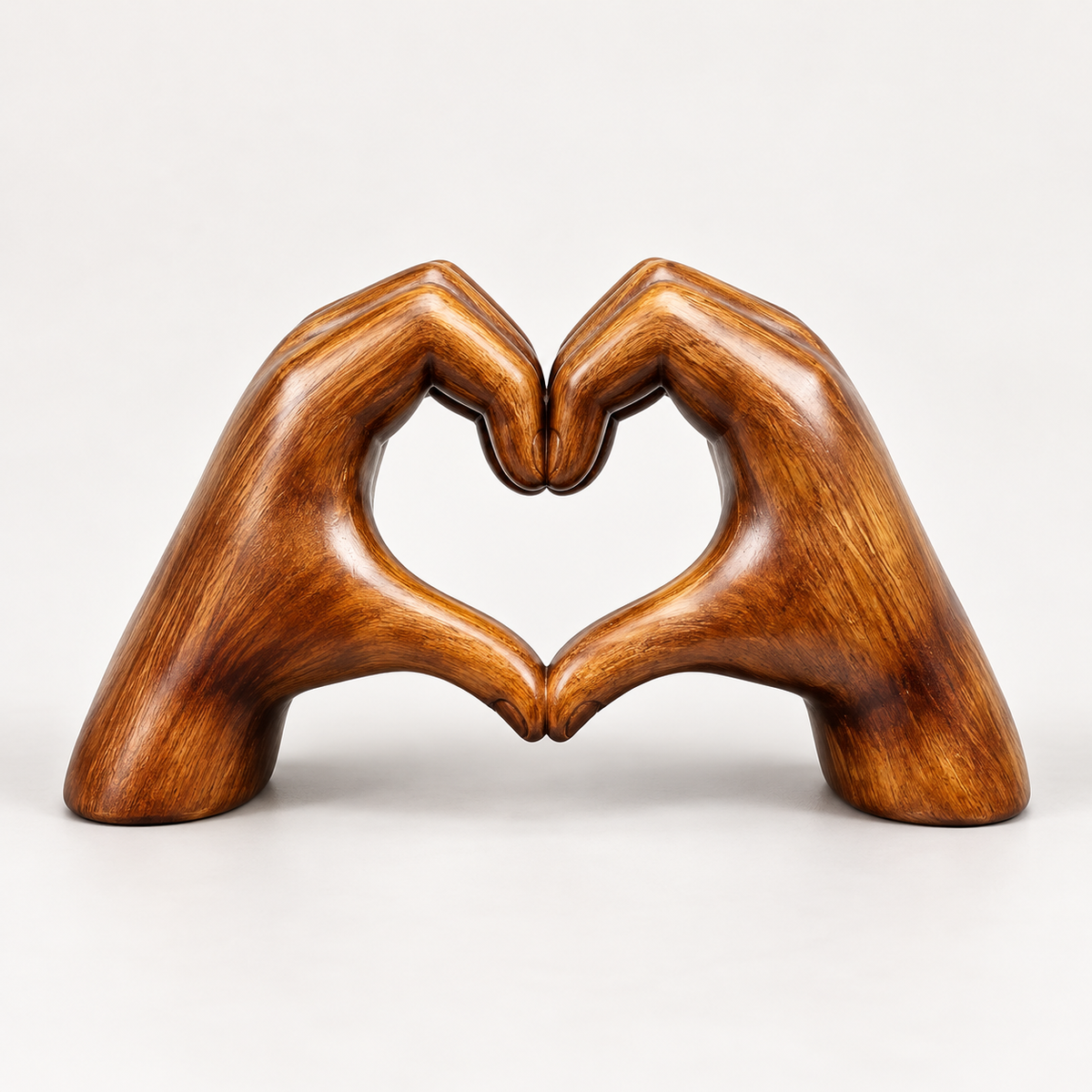 Wooden Decorative Figure Handcrafted Figurine Heart Shape