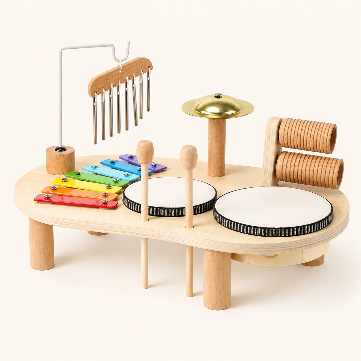 Wooden Toddler Music Set Exploration Play Station