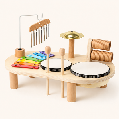 Wooden Toddler Music Set Exploration Play Station