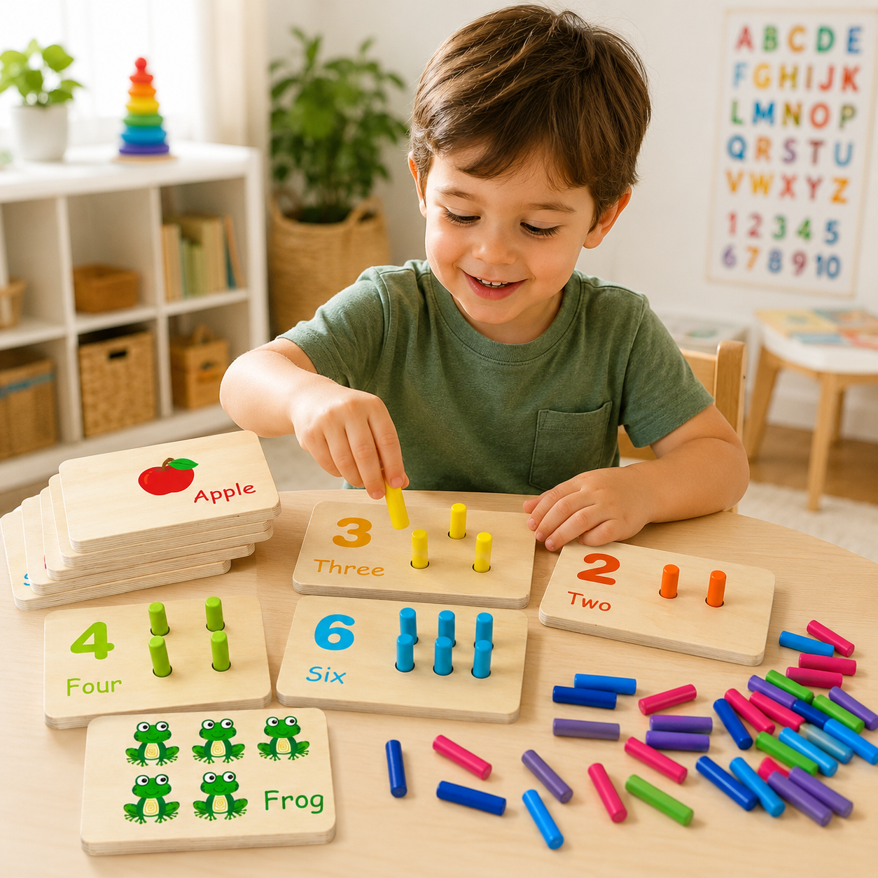 Wooden Boards Educational Toy Number Matching Game