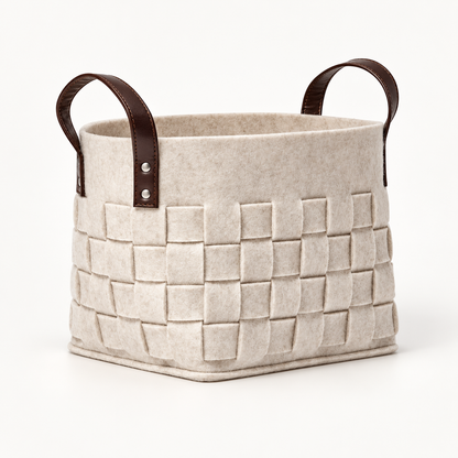 Woven Storage Baskets Modern Set Handles Foldable Nesting