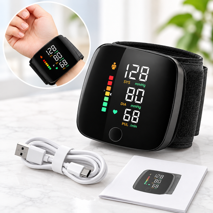 Wrist Blood Pressure Monitor Digital Portable Compact Arm