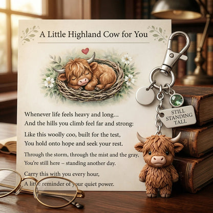 A Little Highland Cow For You Keychain: Your Daily Reminder of Quiet Strength