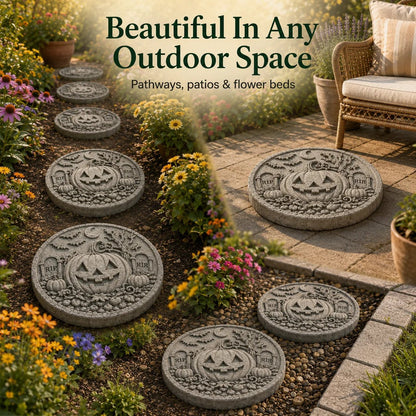 Reusable Haunted Pumpkin Halloween Stepping Stone Mold