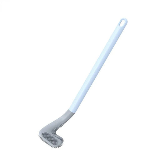Wall Mount Silicone Toilet Brush with Flexible Bristles and Ventilated Holder