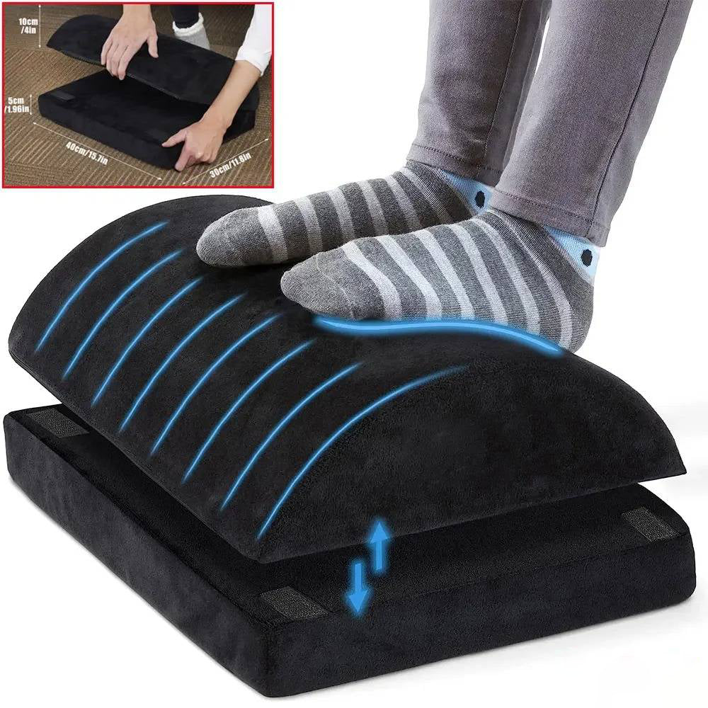 Memory Foam Foot Rest with Adjustable Height and Machine Washable Cover