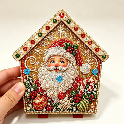 Christmas Pearl Cottage Art Kit | Pre-Cut Wooden Panels, Sparkling Rhinestones, Pearl Beads & Complete Tools for a 3D Holiday House