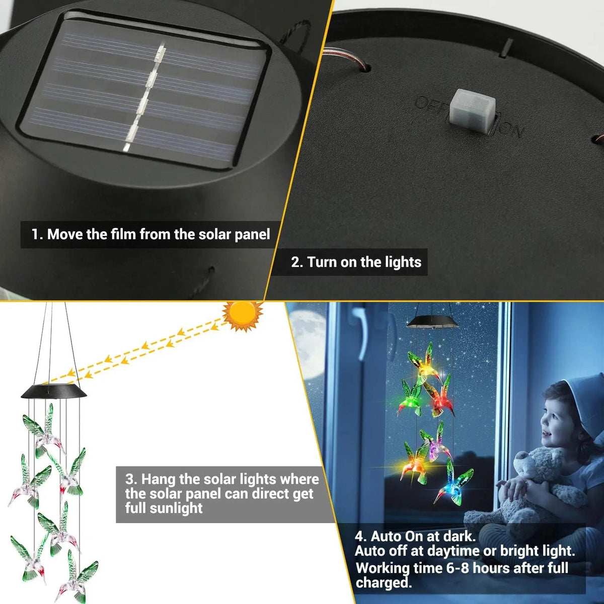 Solar Hanging Wind Chime Light | Patio & Porch Decoration