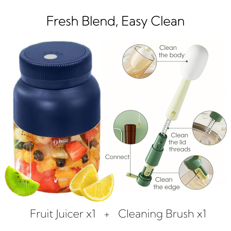 Cordless Juicer Cup – 50% OFF! 1300ml large capacity, ice-crushing blades, USB rechargeable – blend anywhere, rinse in seconds.
