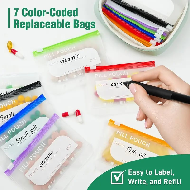 Waterproof Pill Pouch Set-14Pcs Bags Inside