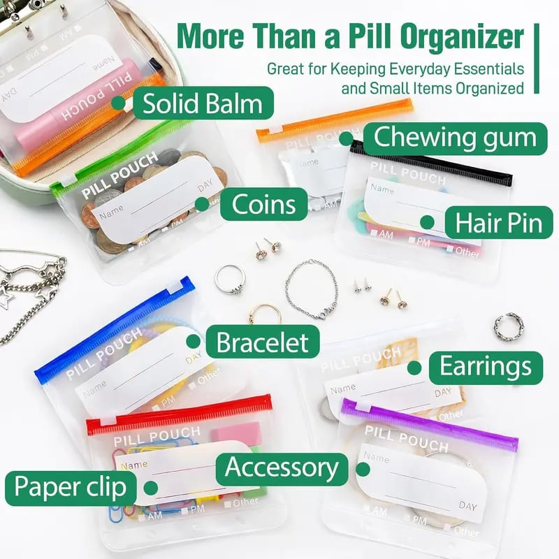 Waterproof Pill Pouch Set-14Pcs Bags Inside