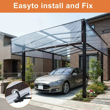 Clear Waterproof PE Tarp, Transparent Outdoor Cover with Metal Grommets