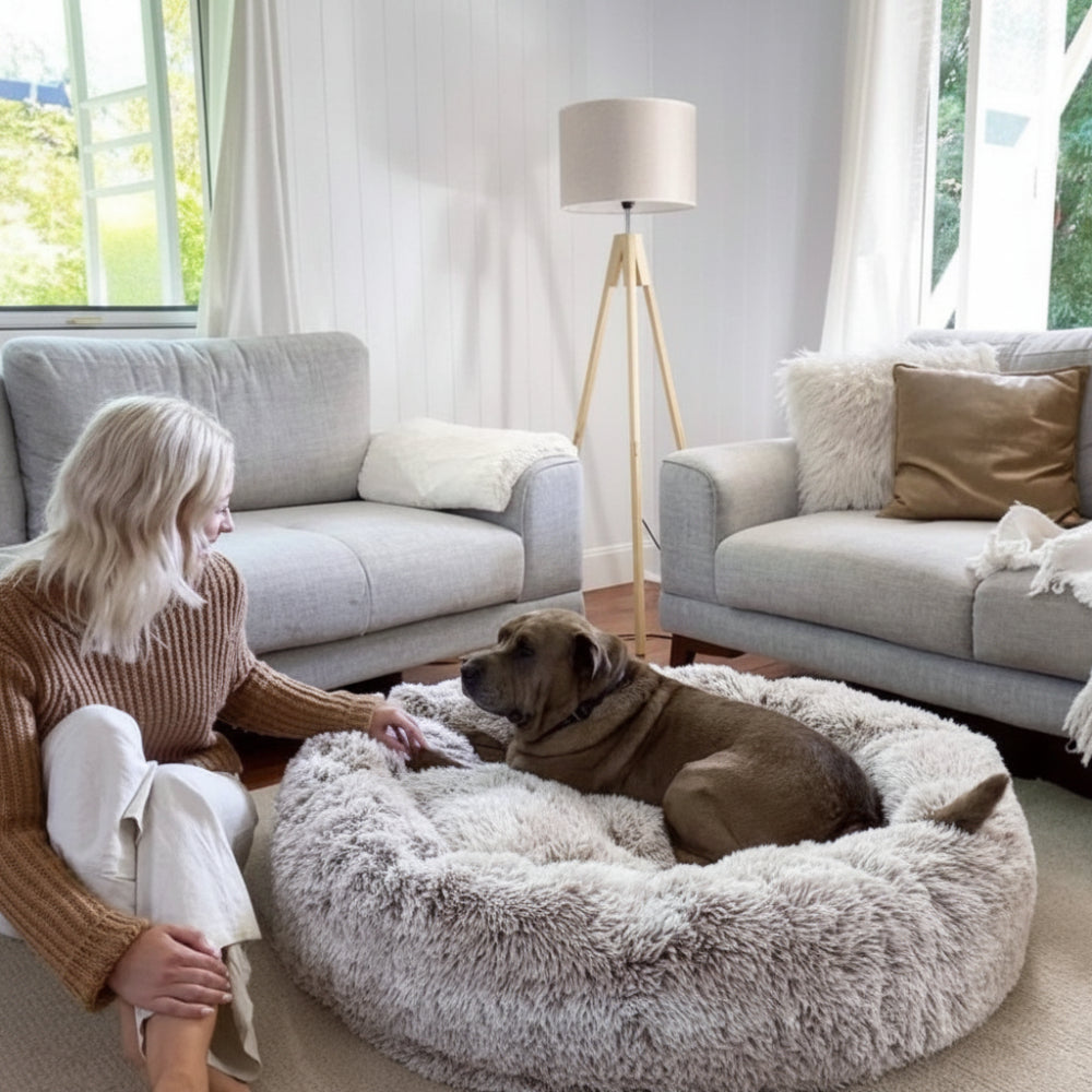 Anxiety Relieving Plush Dog Bed Calming Comfort